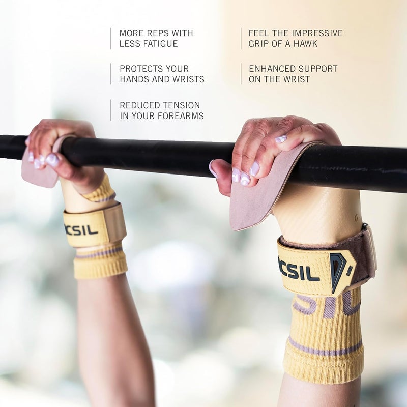PICSIL Hawk Grips+ Wristbands + Bag, Use Without Magnesium, Grip on All Supercies and Bars, Designed for All Athletes, Crosstraining Gloves - Image 2